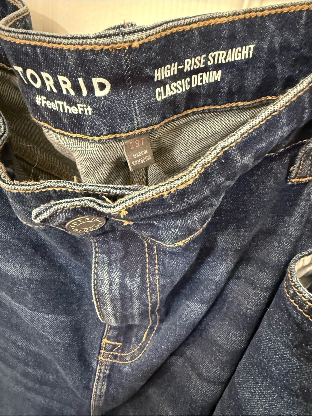 Torrid Feel The Fit Dark Blue Straight Leg Jeans - Picture 4 of 7